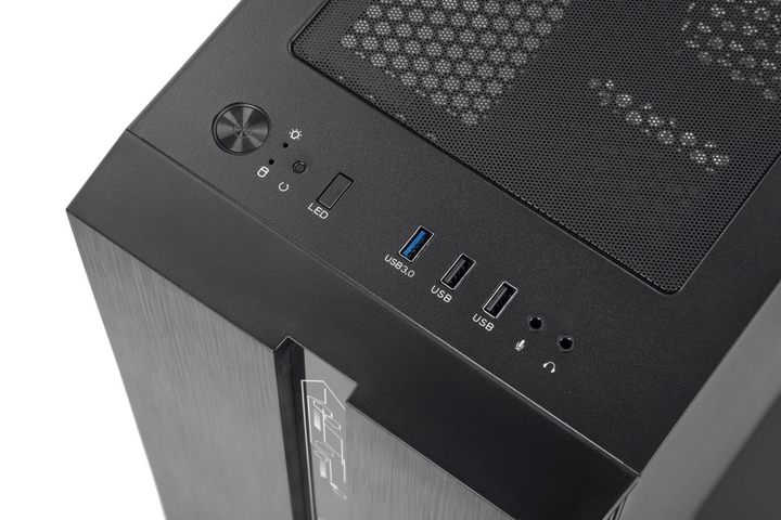 Корпус 2E GAMING RUNA (G2107-500),БЖ 2E ATX500G, MidT, 2xUSB2.0,1xUSB3.0, 1x120мм ARGB+стрічка , скло (бічна панель),чорний - изображение 5