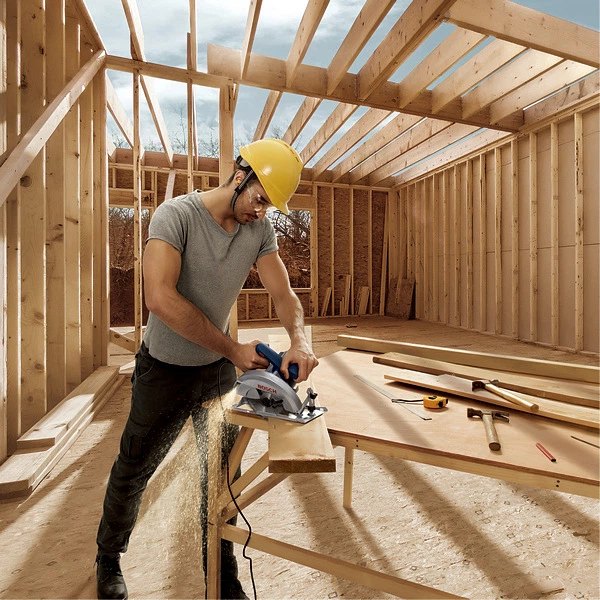 Циркулярна пила Bosch Professional GKS 140 1.4 квт 180-184мм діаметр диска 20мм посад. діам.+ диск Eco for Wood паралельний упор, ключ (06016B3020) - зображення 9
