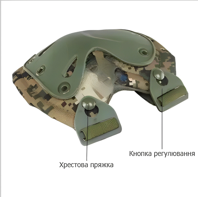 Наколенники и налокотники защитные из ударопрочного пластика тактические камуфляж - изображение 3