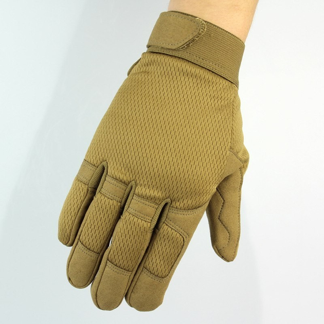 Перчатки мужские тактические текстильные размер ХL песочного цвета Код 68-0102 - изображение 1
