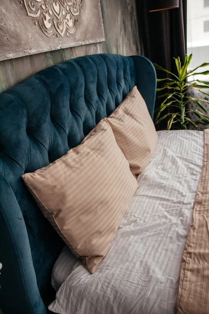 Комплект однотонної постільної білизни від MinkyHome. Двоспальний зі 100% турецького преміум сатина. Бежевий - зображення 6