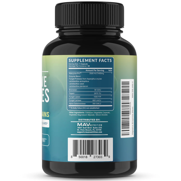 MAV Nutrition Digestive Enzymes with Powerful Probiotic Strains 60 капсул - изображение 2