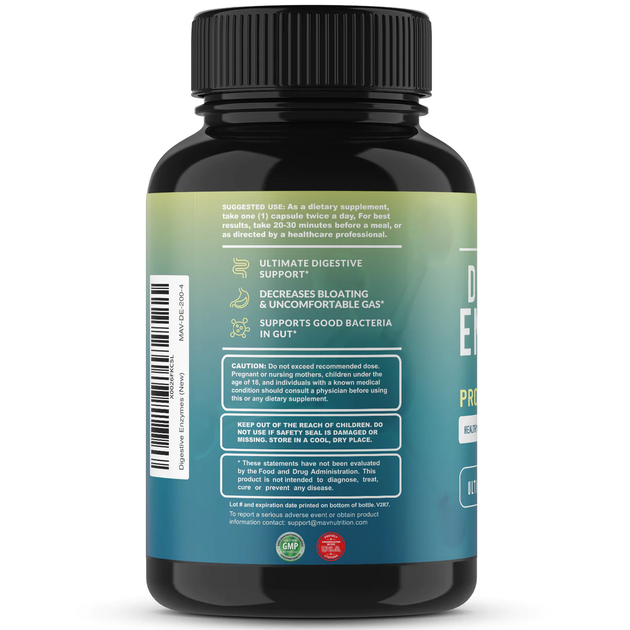 MAV Nutrition Digestive Enzymes with Powerful Probiotic Strains 60 капсул - изображение 3