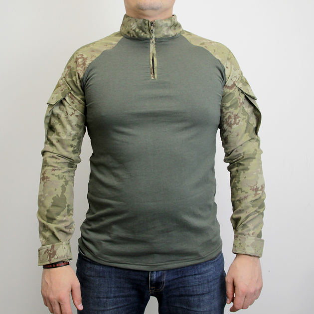 Бойова сорочка Убакс (розмір XL) тактична футболка з довгим рукавом UBACS чоловіча армійська кофта з замком олива мультикам убокс - зображення 1