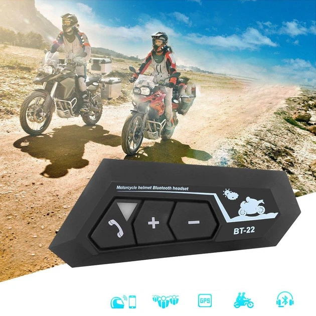 Мотогарнитура BT-22 Bluetooth 5.0 для мотоциклетного шлема с микрофоном Черный - изображение 4