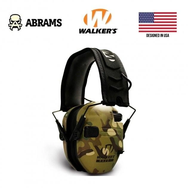 Комплект Активные тактические наушники для стрельбы Walker's Razor Slim Electronic Muffs (Multicam Camo) + крепеж на шлем - изображение 2