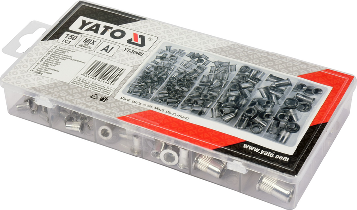 Заклепки алюминиевые YATO М3-М10 мм 150 шт - изображение 3