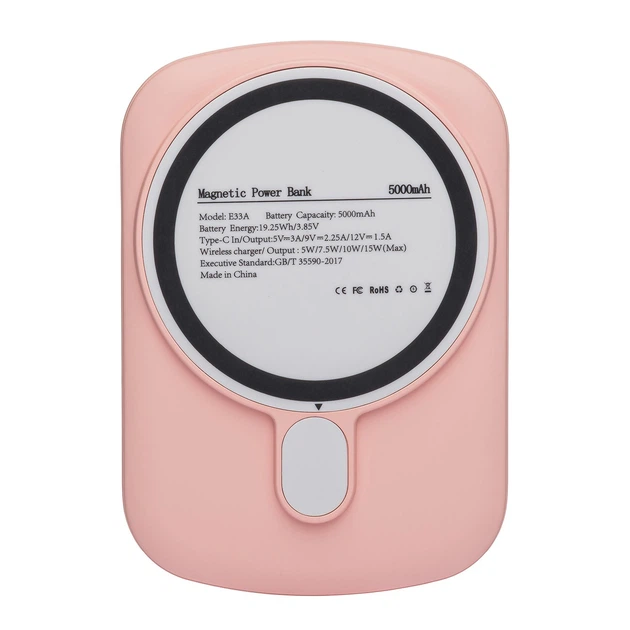 УМБ магнітний павербанк бездротове зарядне MagSafe Power Bank Battery Pack 5000mAh 20W Pink (10100) - зображення 4