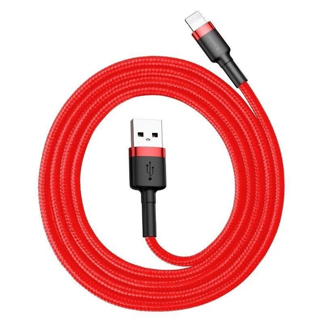 USB кабель для iPhone с разъемом Lightning BASEUS Cafule (2.4A, 1m). Red - изображение 5