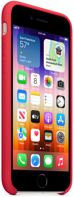 Панель Apple Silicone Case для Apple iPhone SE (PRODUCT)RED (MN6H3) - зображення 5