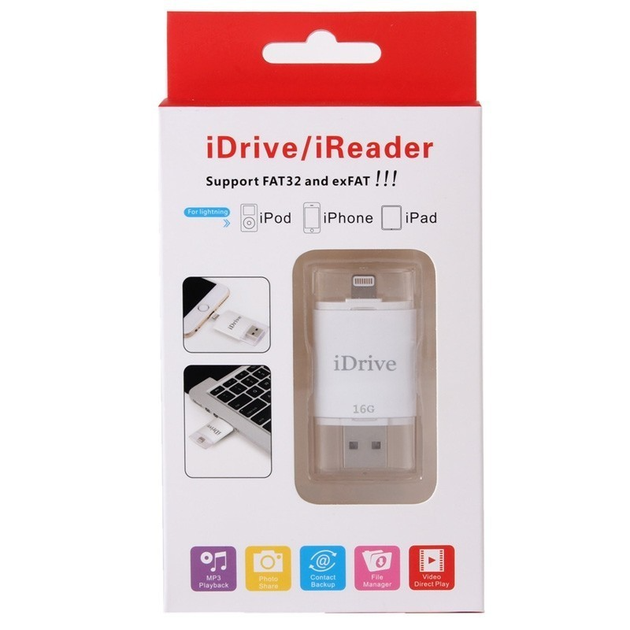 USB флешка iDrive iReader Flash Memory Stick 16GB 8 Pin для iPhone 6, 6s, iPhone 6 Plus, 6s Plus, iPhone 5, 5C, 5S - Фото 3 USB флешка iDrive iReader Flash Memory Stick 16GB 8 Pin для iPhone 6, 6s, iPhone 6 Plus, 6s Plus, iPhone 5, 5C, 5S - изображение 3