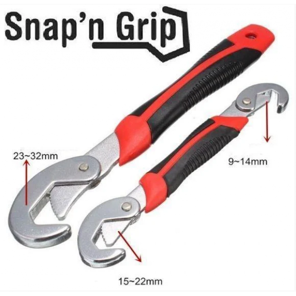 Набор универсальных разводных гаечных ключей Snap'n Grip 2 в 1 из углеродистой стали - изображение 5