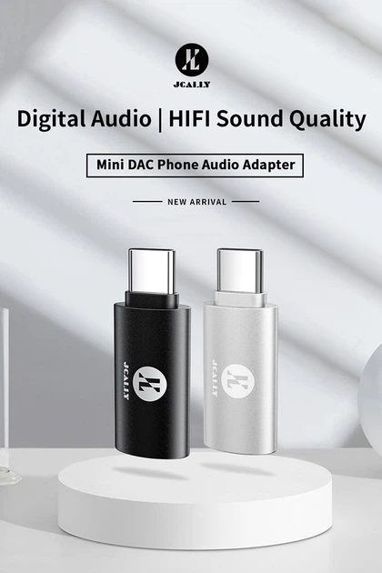 Усилитель звука, переходник, внешняя звуковая карта, ЦАП, DAC Jcally JA3 CX31993 Type C to 3,5 мм Black - Фото 8 Усилитель звука, переходник, внешняя звуковая карта, ЦАП, DAC Jcally JA3 CX31993 Type C to 3,5 мм Black - изображение 8
