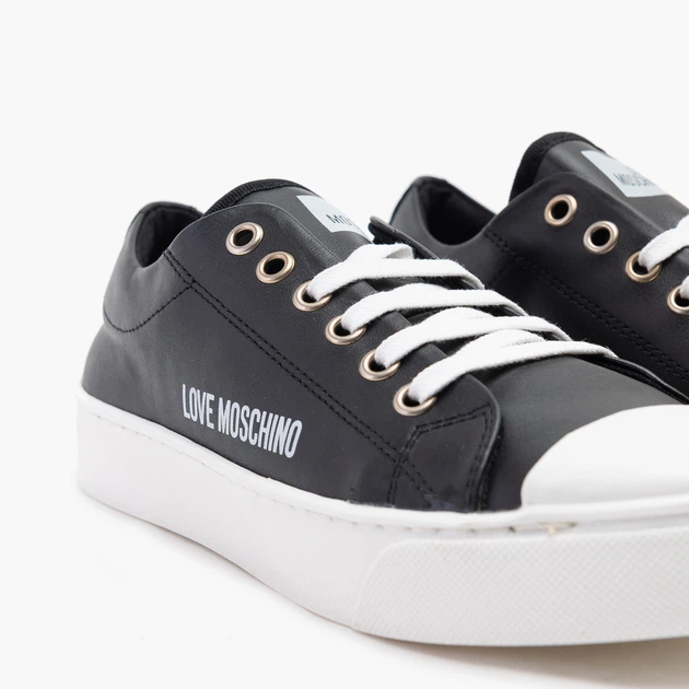Trampki damskie skórzane Love Moschino JA15473G0EIE-0000 36 (22 cm) Czarne (8054400648258) - obraz 4