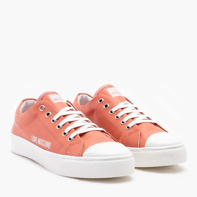 Trampki damskie skórzane Love Moschino JA15473G0EIE-0608 36 (22 cm) Pomarańczowe (8054400663626) - obraz 2