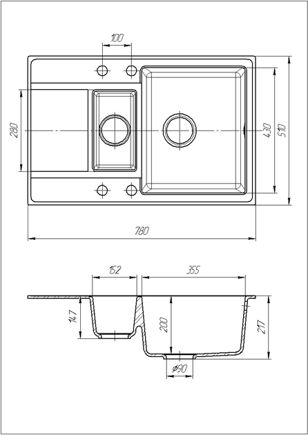 Кухонная мойка гранит Solid Практик розовый - изображение 2