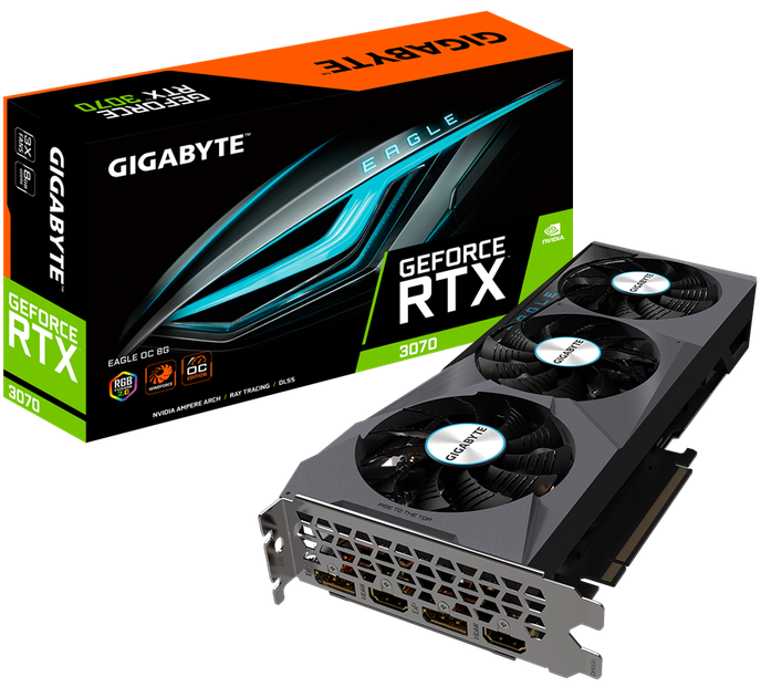 Gigabyte PCI-Ex GeForce RTX 3070 EAGLE OC 8G 8GB GDDR6 (256bit) (2 x HDMI, 2 x DisplayPort) LHR (GV-N3070EAGLE OC-8GD v2.0) - obraz 8