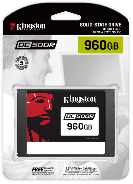 Dysk SSD Kingston DC500R 960 GB 2.5" SATAIII 3D TLC (SEDC500R/960G) - obraz 3