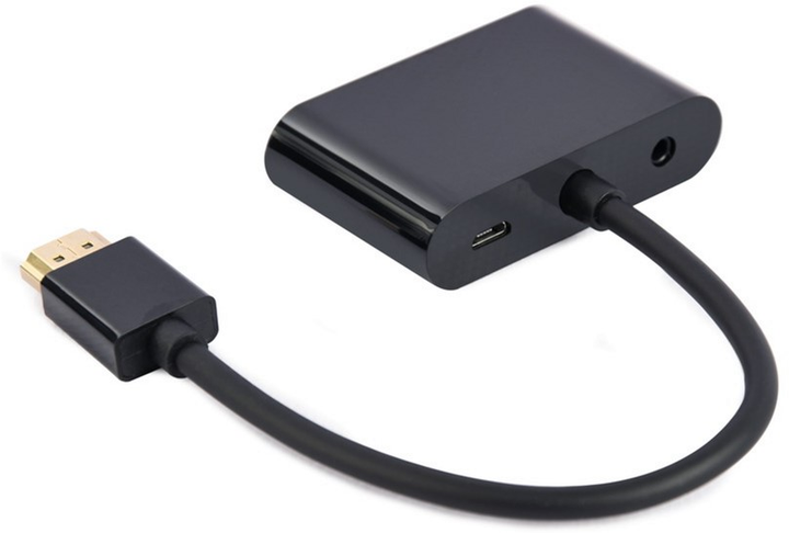 Адаптер-перехідник HDMI на HDMI/VGA+Аудіо 3.5 (A-HDMIM-HDMIFVGAF-01) - зображення 2