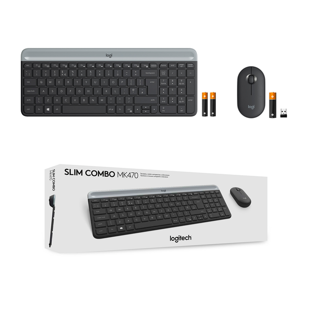 Logitech Wireless Slim Combo MK470 grafitowy (920-009204) - obraz 2