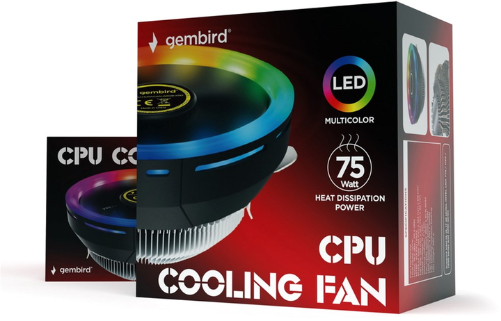 Кулер Gembird TDP 75 Вт (CPU-HURACAN-ARGB-X110) - зображення 7