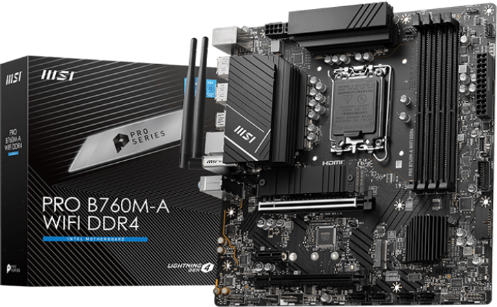Материнська плата MSI PRO B760M A Wi-Fi DDR4 (s1700, Intel B760, PCI-Ex16) - зображення 5