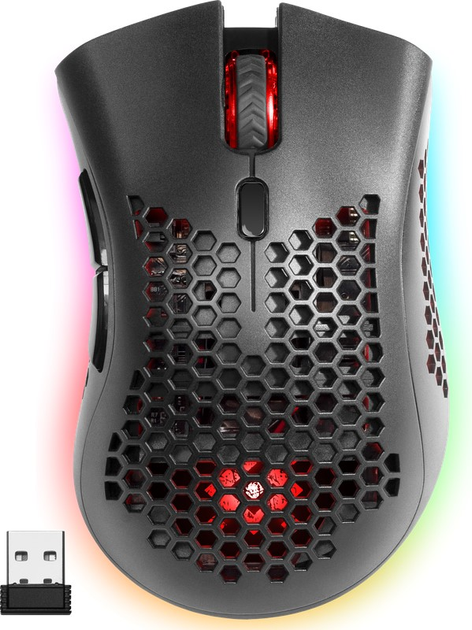 Mysz Defender Warlock GM-709L RGB Bezprzewodowa Czarna (4714033527095) - obraz 1