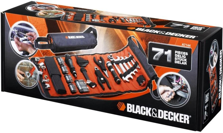 Zestaw narzędzi samochodowych Black&Decker 71 elementów (A7144) - obraz 2