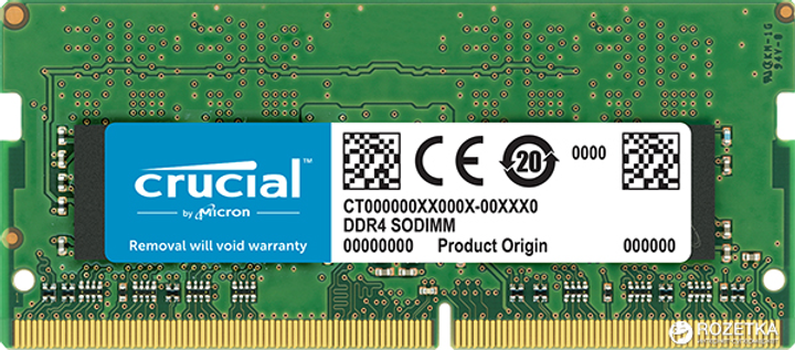 RAM Crucial SODIMM DDR4-2400 4096MB PC4-19200 (CT4G4SFS824A) - obraz 1