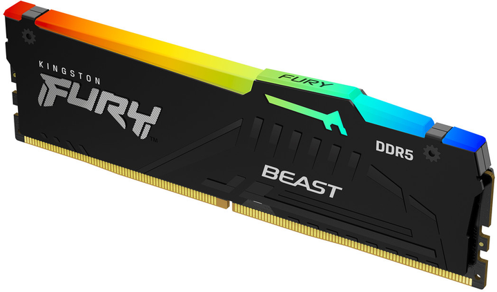 RAM Kingston Fury DDR5-5200 8192MB PC5-41600 Bestia AM5 RGB 1Rx8 Czarny (KF552C36BBEA-8) - obraz 2