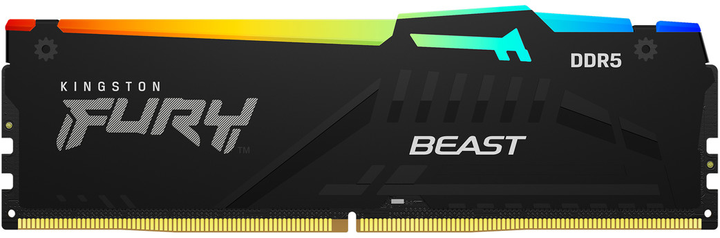 RAM Kingston Fury DDR5-5600 65536MB PC5-44800 (zestaw 2x32768) Beast RGB AM5 1Rx8 czarny (KF556C36BBEAK2-64) - obraz 2