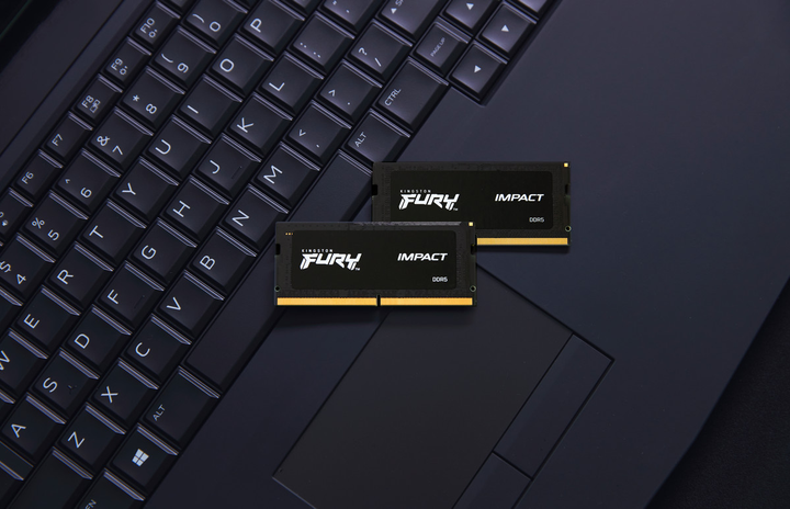 RAM Kingston Fury SODIMM DDR5-5600 32768MB PC5-44800 (zestaw 2x16384) Impact 1Rx8 czarny (KF556S40IBK2-32) - obraz 6