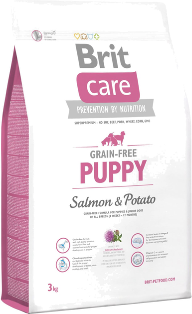 Сухий корм для цуценят Brit Care GF Puppy Salmon & Potato 3 кг (8595602510061) - зображення 1