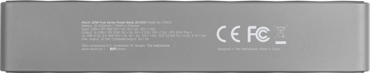 Powerbank Xtorm 20000 mAh 20W Grey (FS402) - obraz 4