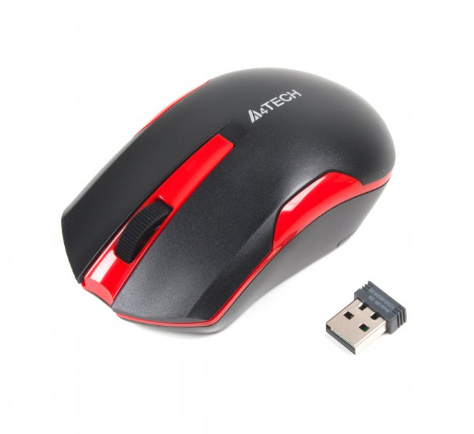 Миша A4 Tech G3-200N Wireless Black/Red (4711421929585) - зображення 2