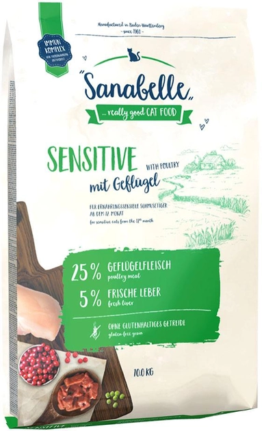 Сухий корм для дорослих кішок Bosch Sanabelle Sensitive (домашня птиця) 10 кг (4015598017510) - зображення 1