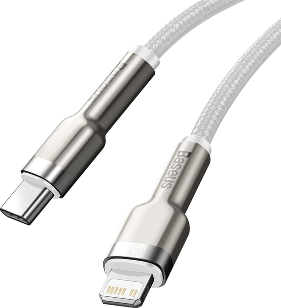 Кабель Baseus Cafule Metal Type-C to Lightning PD 20W 1 м White (CATLJK-A02) - зображення 3