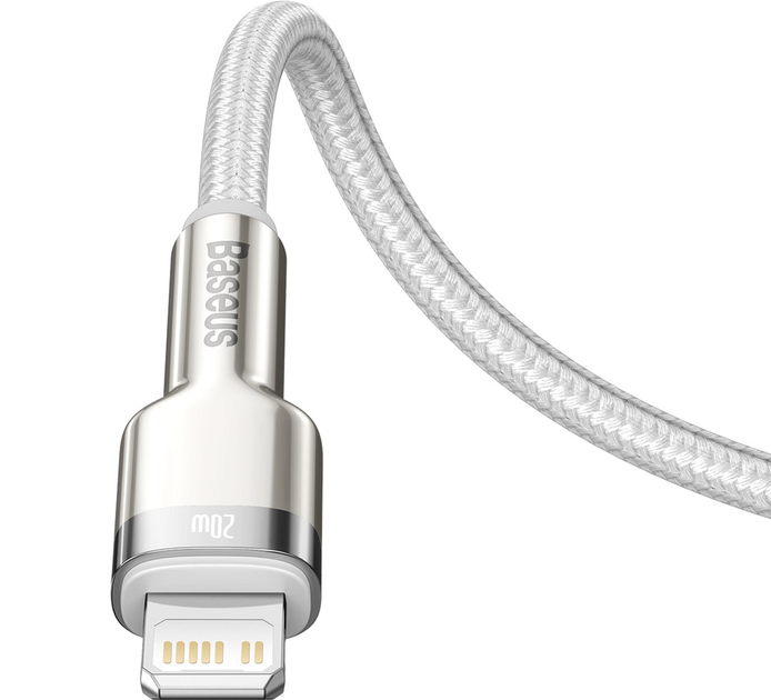 Кабель Baseus Cafule Metal Type-C to Lightning PD 20W 1 м White (CATLJK-A02) - зображення 5