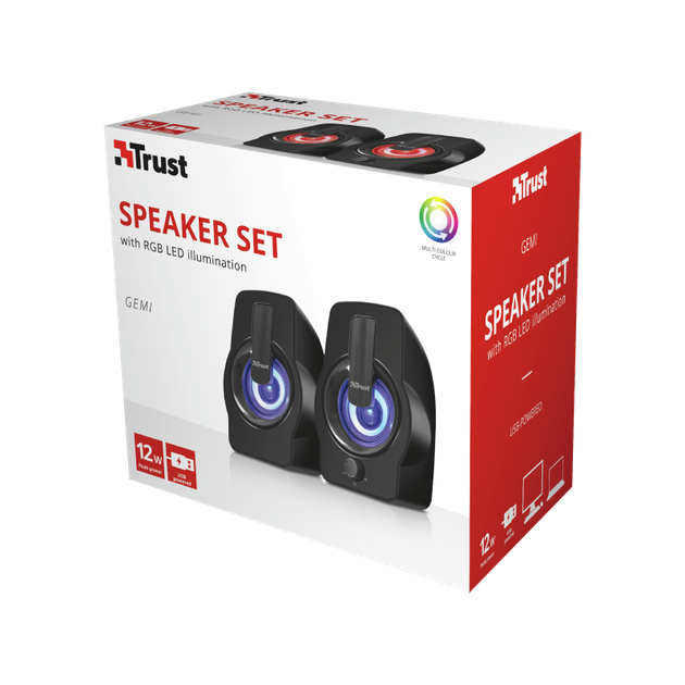 Акустическая система Trust Gemi 2.0 Rgb Black 22948 6W/USB - Фото 3 Акустическая система Trust Gemi 2.0 Rgb Black 22948 6W/USB - изображение 3