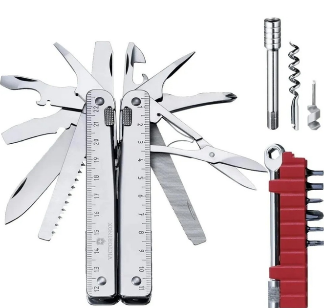 Мультитул, мультиинструмент Victorinox SSWISSTOOL SPIRIT X PLUS RATCHET Vx30339.L 38 функций 115 мм + Биты+ Чехол кожа - изображение 2