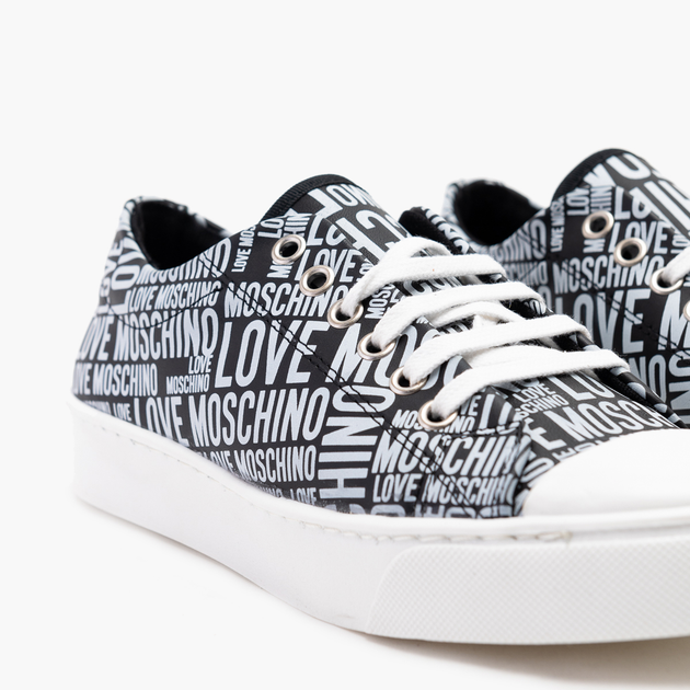Жіночі кеди низькі Love Moschino JA15493G0EJE0-00A 38 (23 см) Чорні (8054400648494) - зображення 4