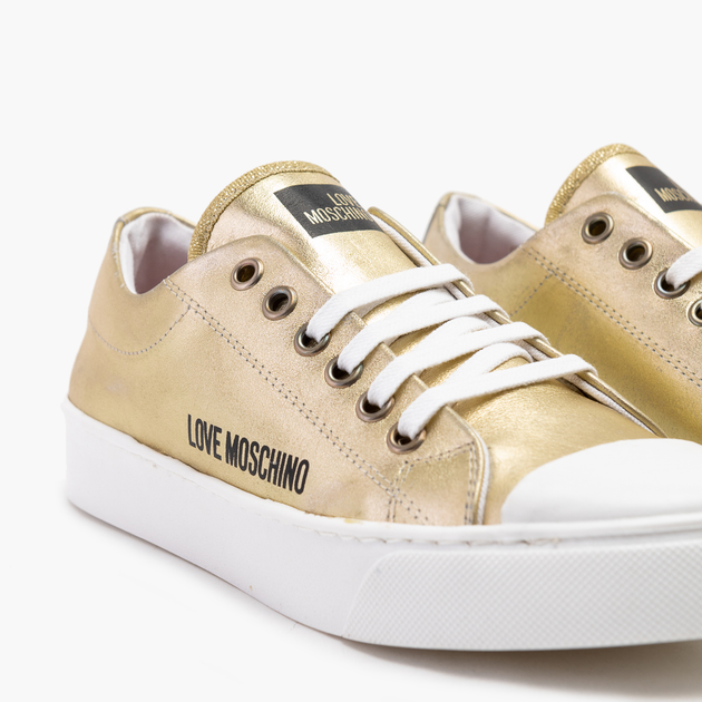 Жіночі кеди низькі Love Moschino JA15473G0EIF-0900 37 (22,5 см) Золотисті (8054400664043) - зображення 4