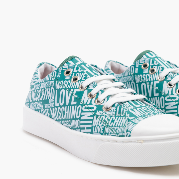 Trampki damskie skórzane Love Moschino JA15493G0EJE0-80A 40 (24 cm) Zielone (8054400664906) - obraz 4