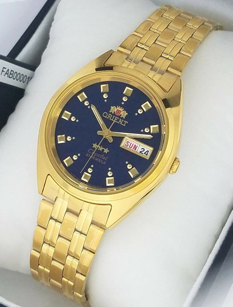 Чоловічий годинник ORIENT FAB00001D9 Золото\Синій - зображення 3