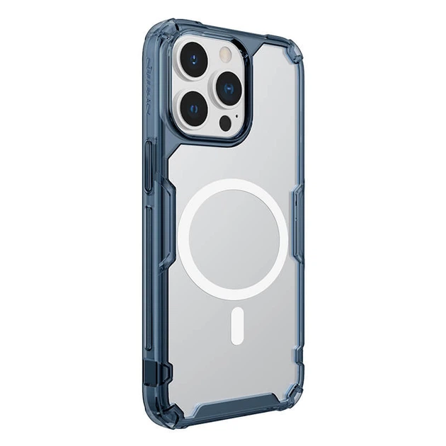 TPU чохол Nillkin Nature Pro Magnetic для Apple iPhone 14 Pro (6.1") Синій (прозорий) - изображение 2