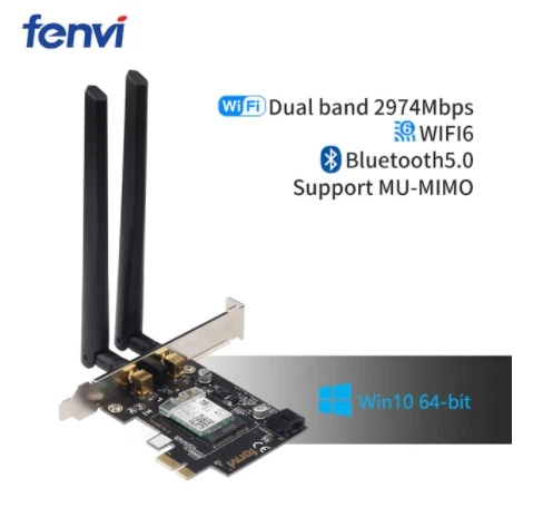Wi-Fi адаптер FENVI Intel AX200 PCI-e 2.4Gbps 802.11ax Bluetooth 5.0 (sv0040) - зображення 2