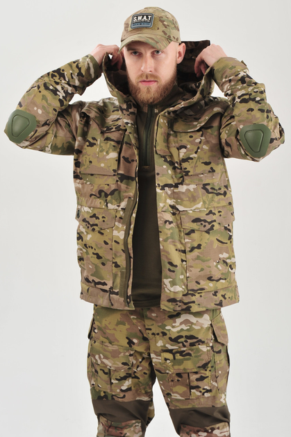 Військова тактична куртка мультикам камуфляж з налокітниками Multicam Україна кітель горка 58 - зображення 1