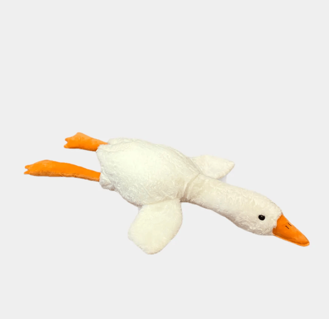 Мягкая игрушка антистресс гусь обнимусь, игрушка обнимашка, белый, 68 ...