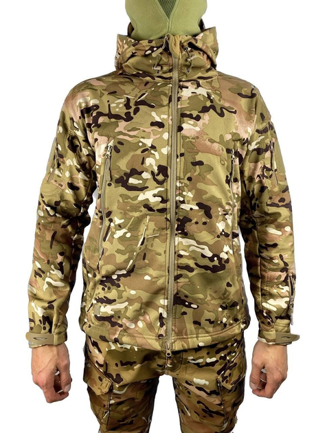 Куртка SoftShell мультикам, демісезонна тактична куртка, розмір L-XL - зображення 1