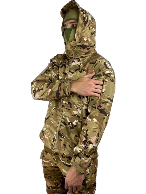 Куртка SoftShell мультикам, демісезонна тактична куртка, розмір XL-XXL - зображення 2